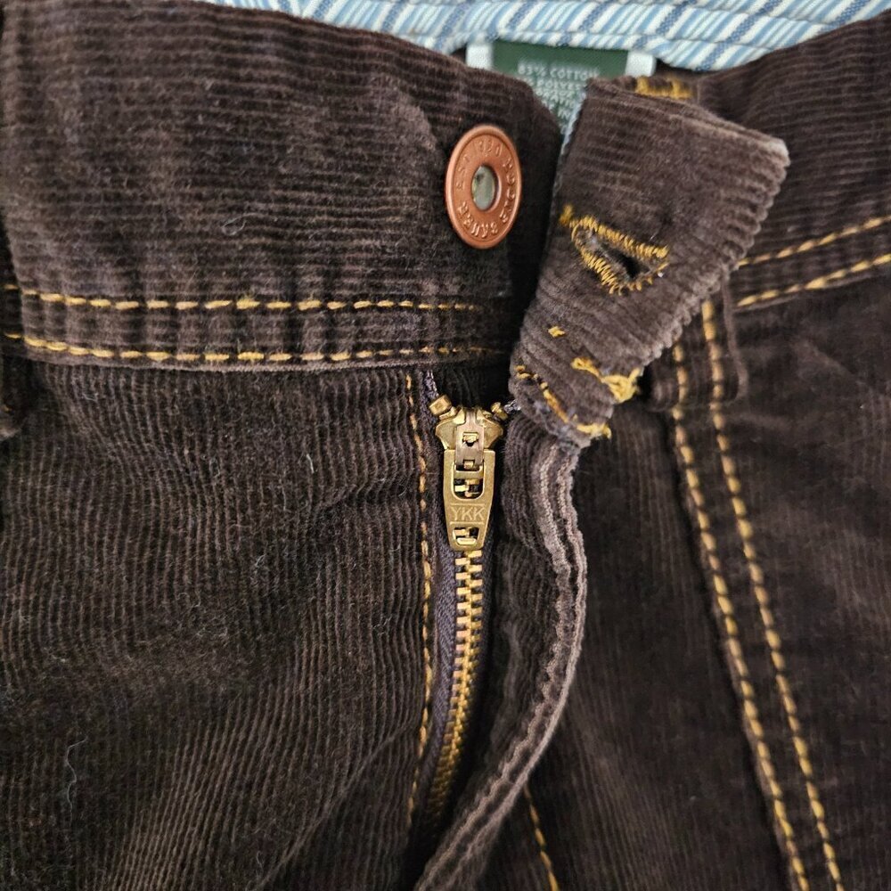 Eddie Bauer Corduroy Vintage Y2K Chocolate Brown A-Line Retro Cotton Blend Skirt - Picture 6 of 9